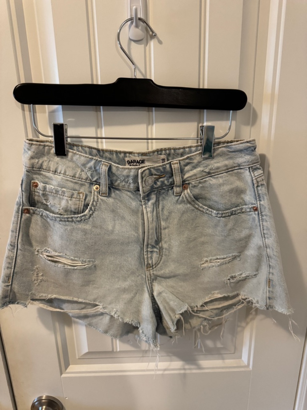 Garage Light Blue Distressed Denim Cutoff Shorts